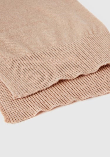  Kadın Bej Melanj %100 Merino Atkı