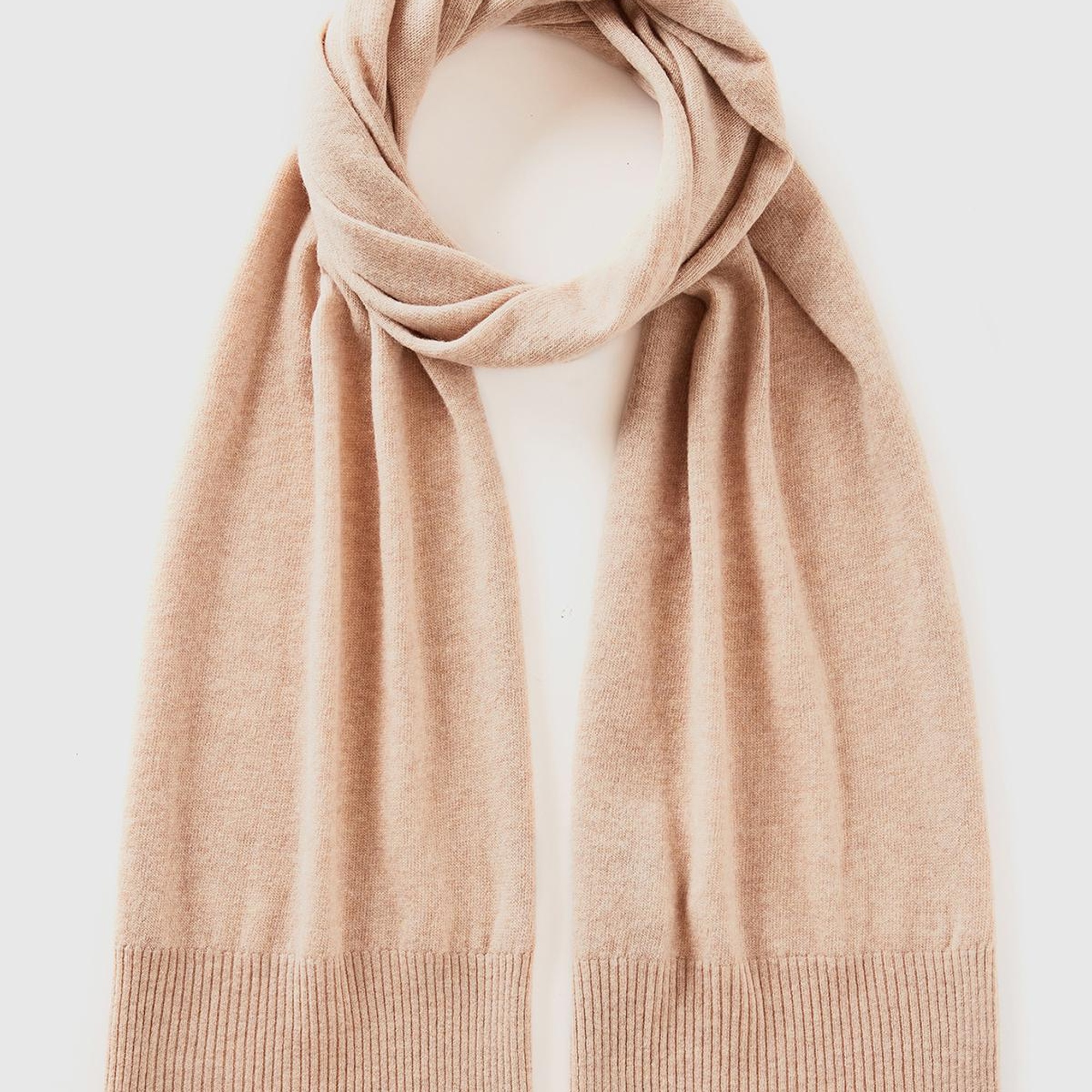 Kadın Bej Melanj %100 Merino Atkı