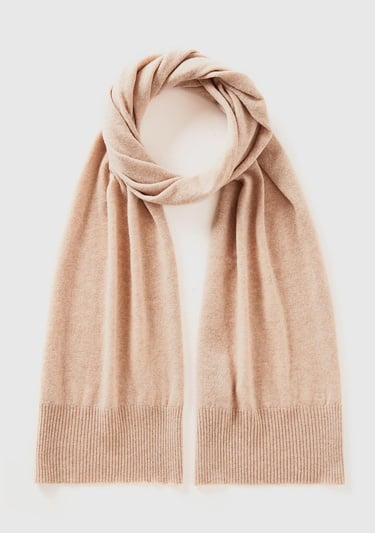  Kadın Bej Melanj %100 Merino Atkı