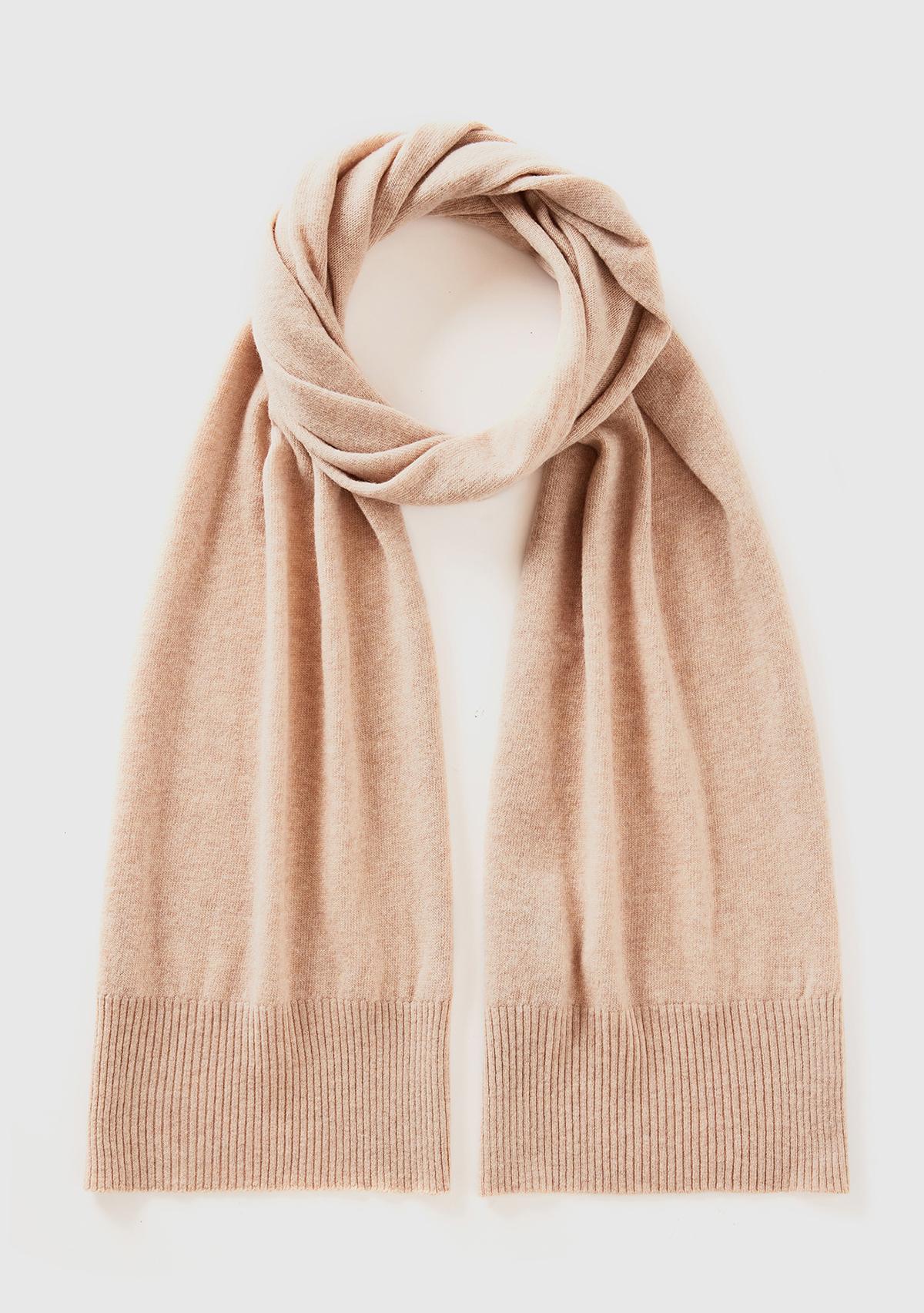  Kadın Bej Melanj %100 Merino Atkı