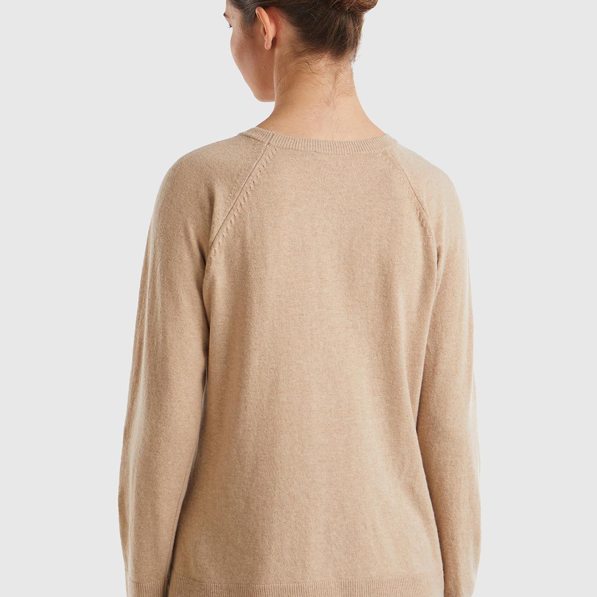 Kadın Sütlü Kahve Kaşmir Karışımlı Kazak