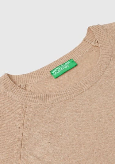  Kadın Sütlü Kahve Kaşmir Karışımlı Kazak