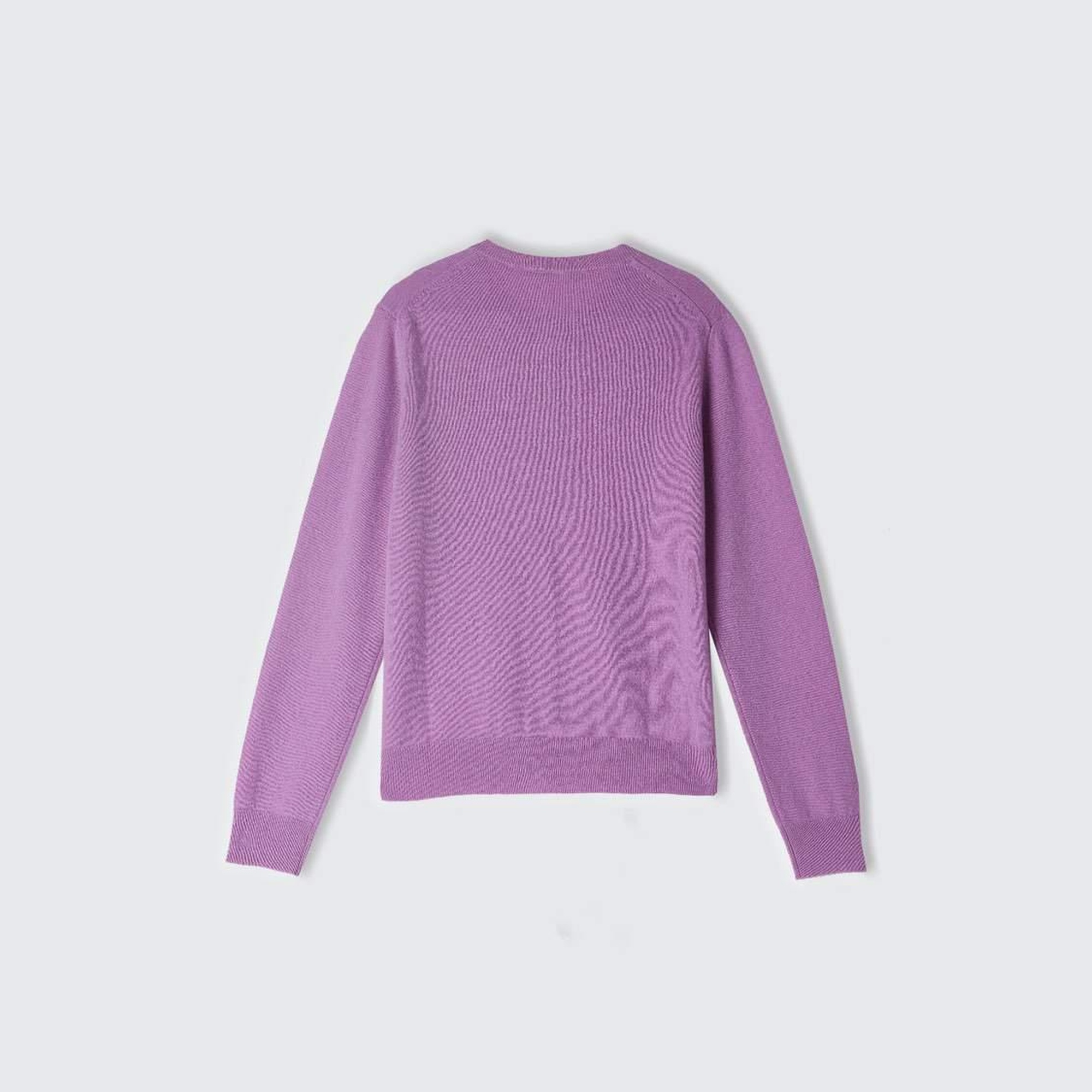 Kadın Lila %100 Kaşmir Yuvarlak Yaka Önü Düğme İliklemeli Hırka