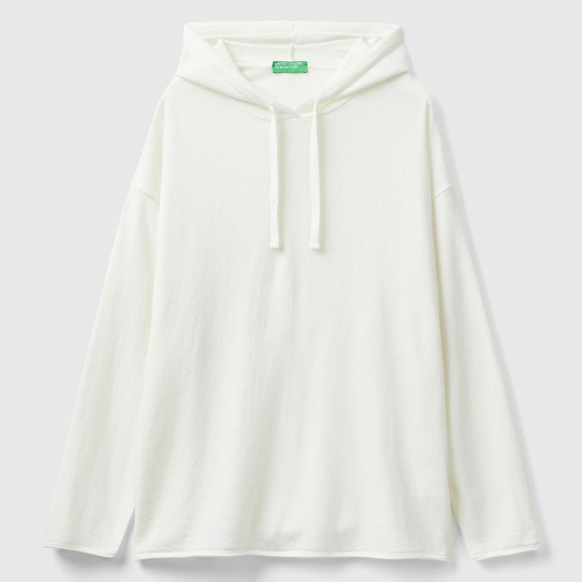 Kadın Krem Kaşmir Karışımlı Kapşonlu Kazak