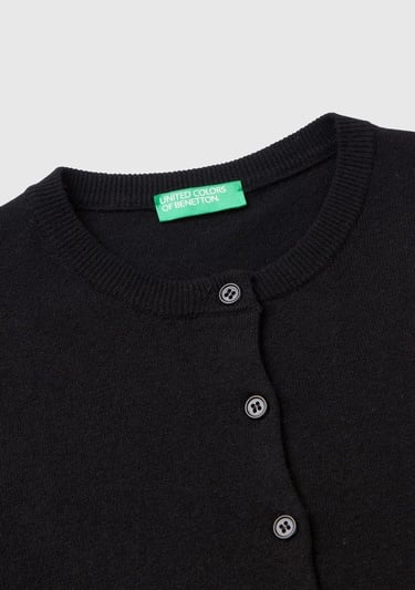  Kadın Siyah Kaşmir Karışımlı  Hırka