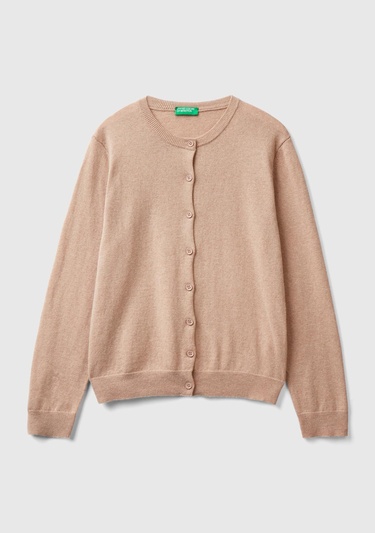  Kadın Bej Kaşmir Karışımlı  Hırka