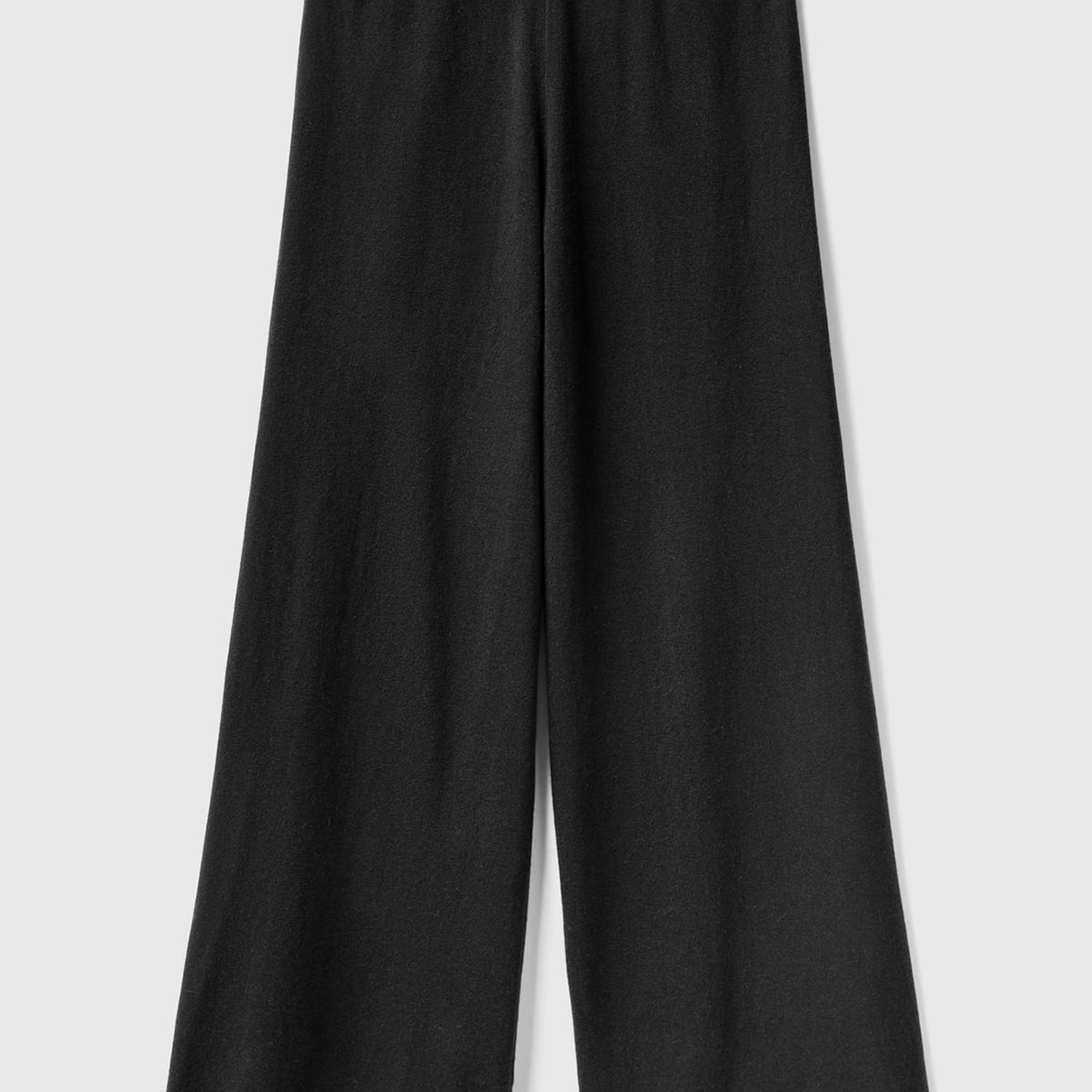 Kadın Siyah Kaşmir Karışımlı  Triko Eşofman Altı