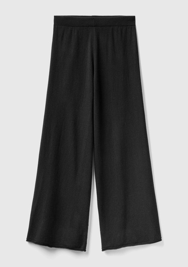  Kadın Siyah Kaşmir Karışımlı  Triko Eşofman Altı