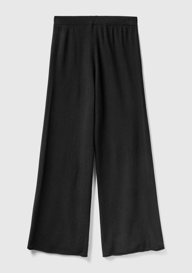  Kadın Siyah Kaşmir Karışımlı  Triko Eşofman Altı