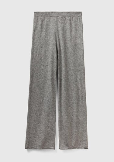  Kadın Gri Kaşmir Karışımlı  Triko Eşofman Altı