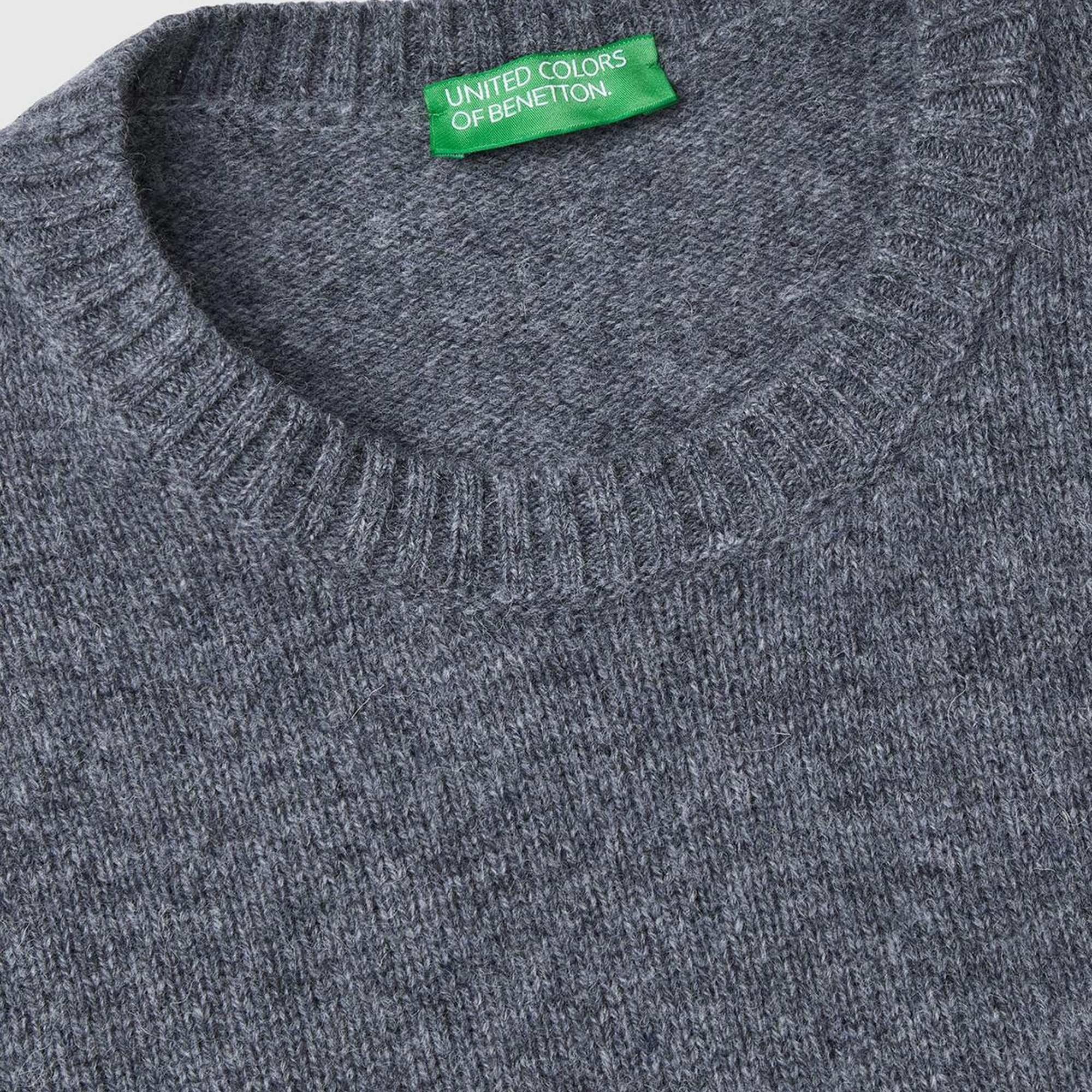 Erkek Antrasit Melanj Bisiklet Yaka Shetland Kazak