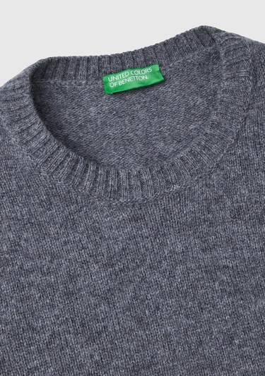  Erkek Antrasit Melanj Bisiklet Yaka Shetland Kazak