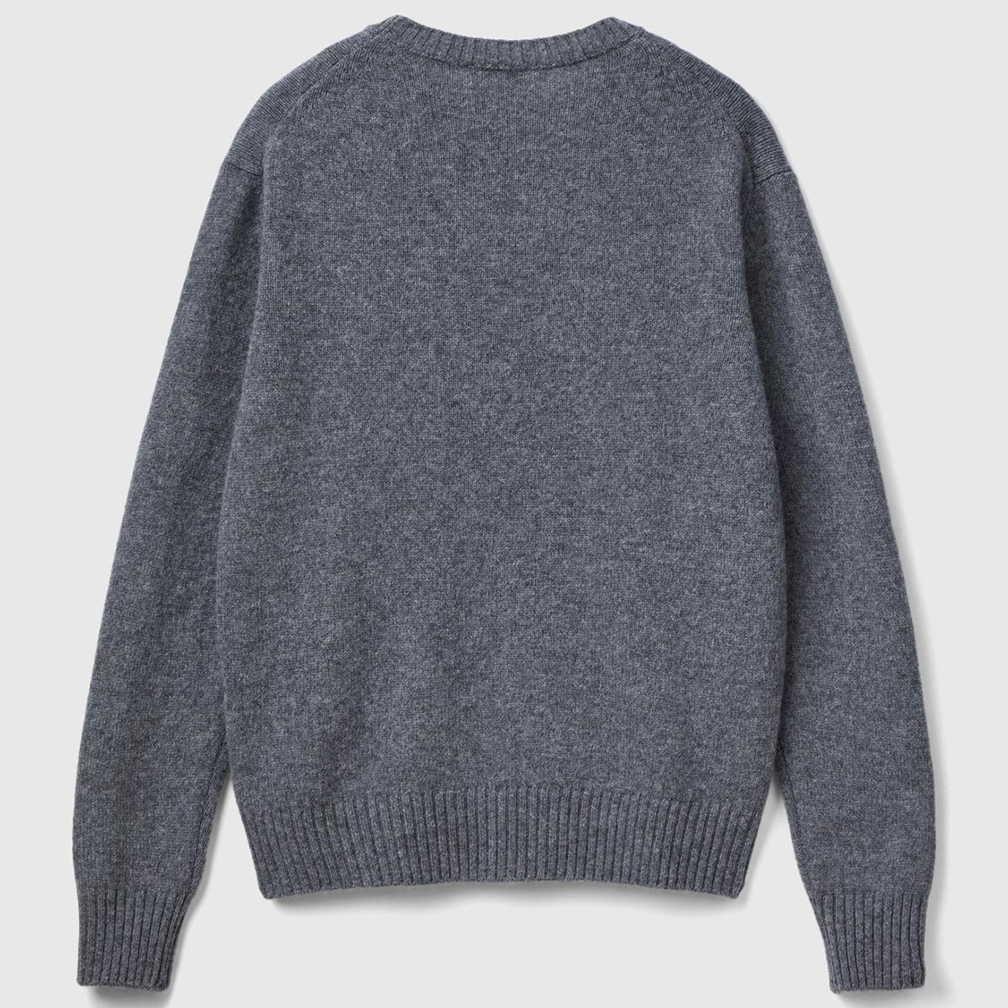 Erkek Antrasit Melanj Bisiklet Yaka Shetland Kazak