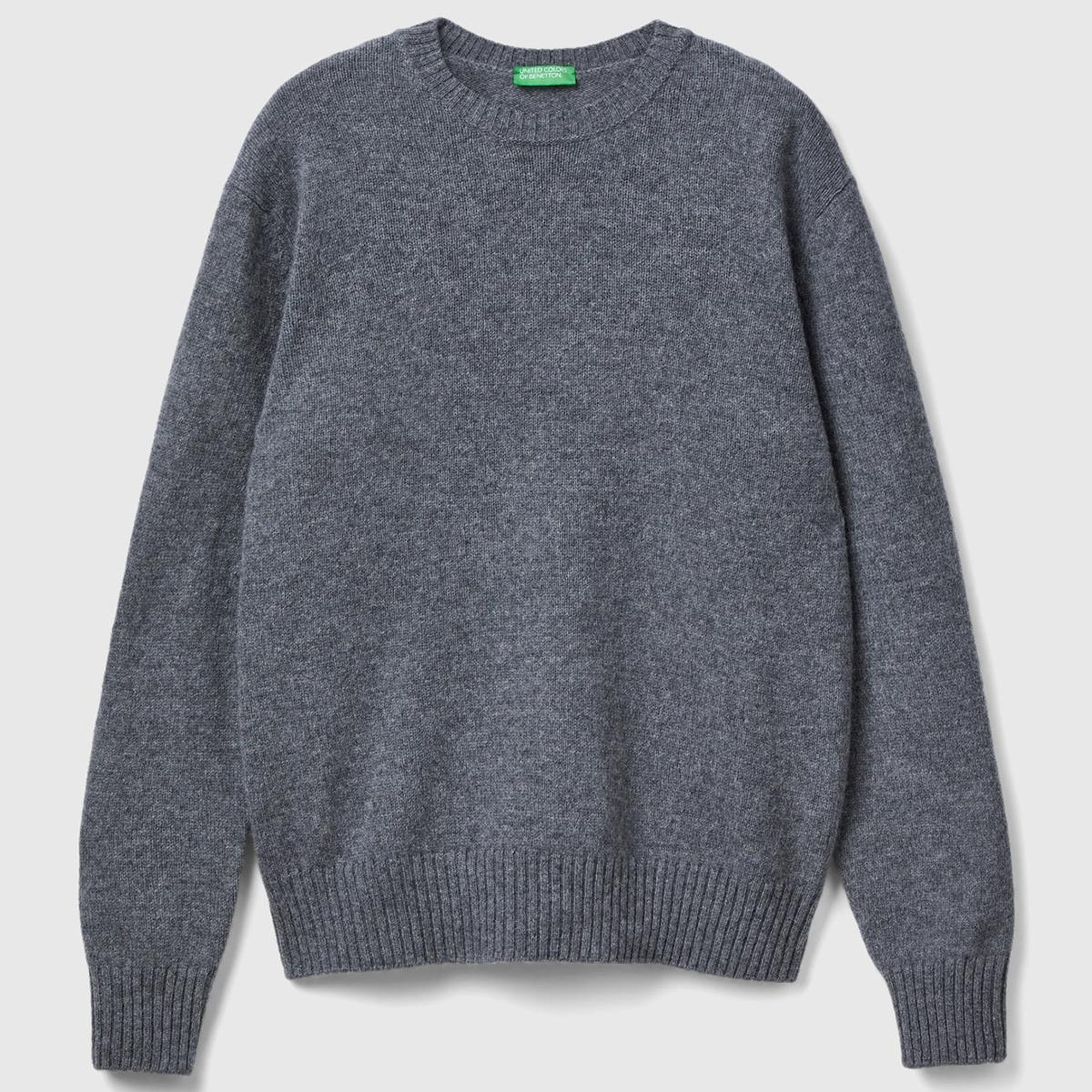 Erkek Antrasit Melanj Bisiklet Yaka Shetland Kazak