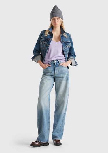  Kadın Pembe Pamuk ve Viskoz Karışımlı Simli Geniş Yaka Askılı Üst