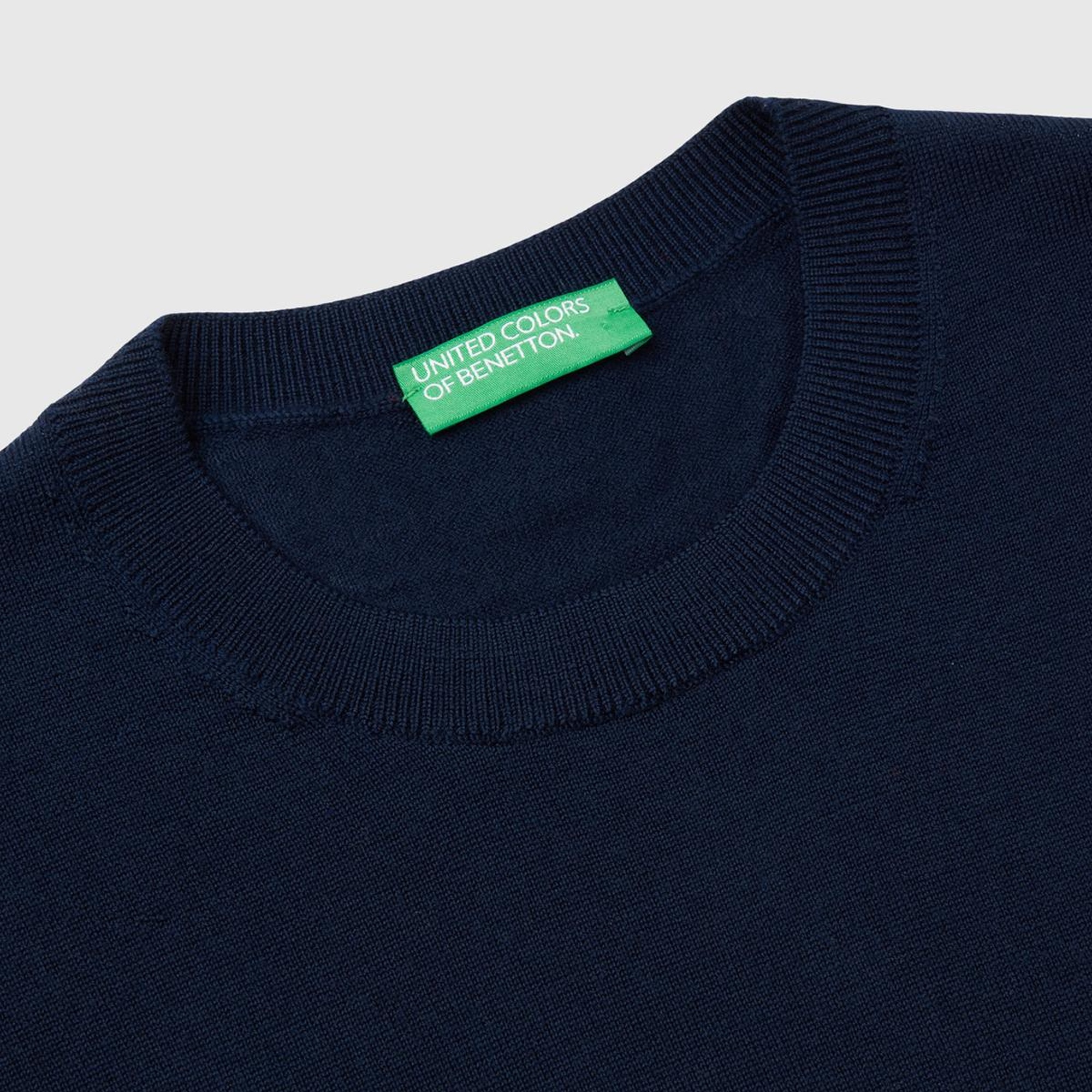 Erkek Lacivert %100 Extra Fine Merino Kazak