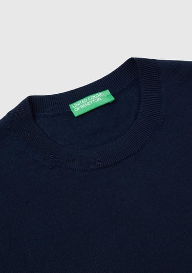  Erkek Lacivert %100 Extra Fine Merino Kazak