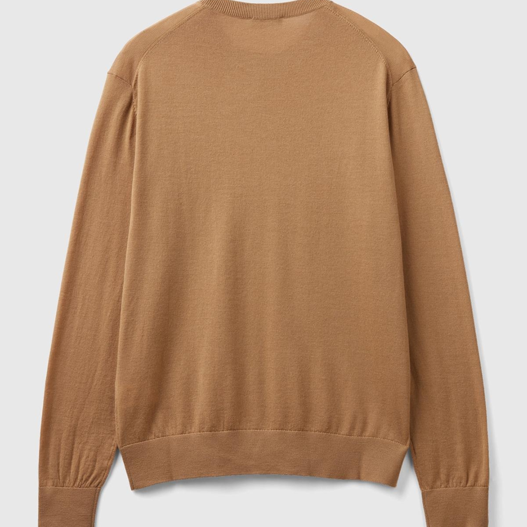 Erkek Taba %100 Extra Fine Merino Kazak