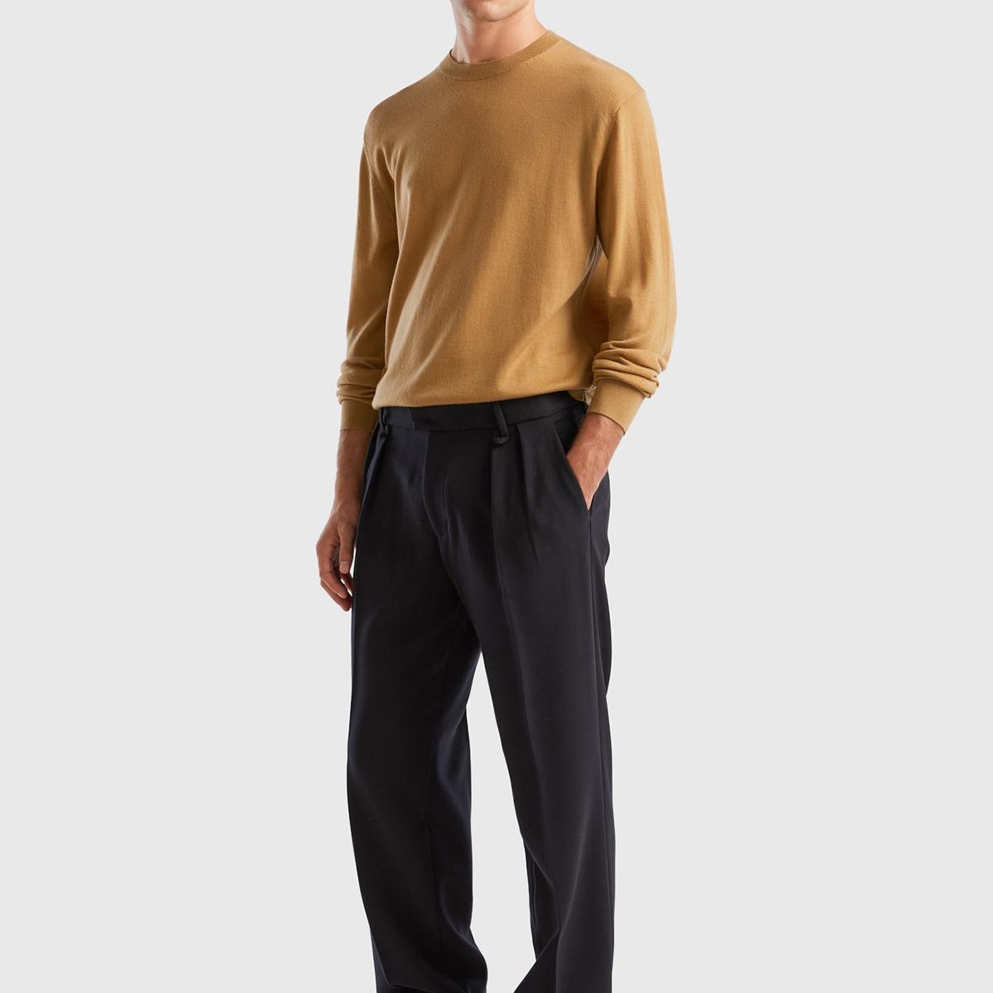 Erkek Taba %100 Extra Fine Merino Kazak