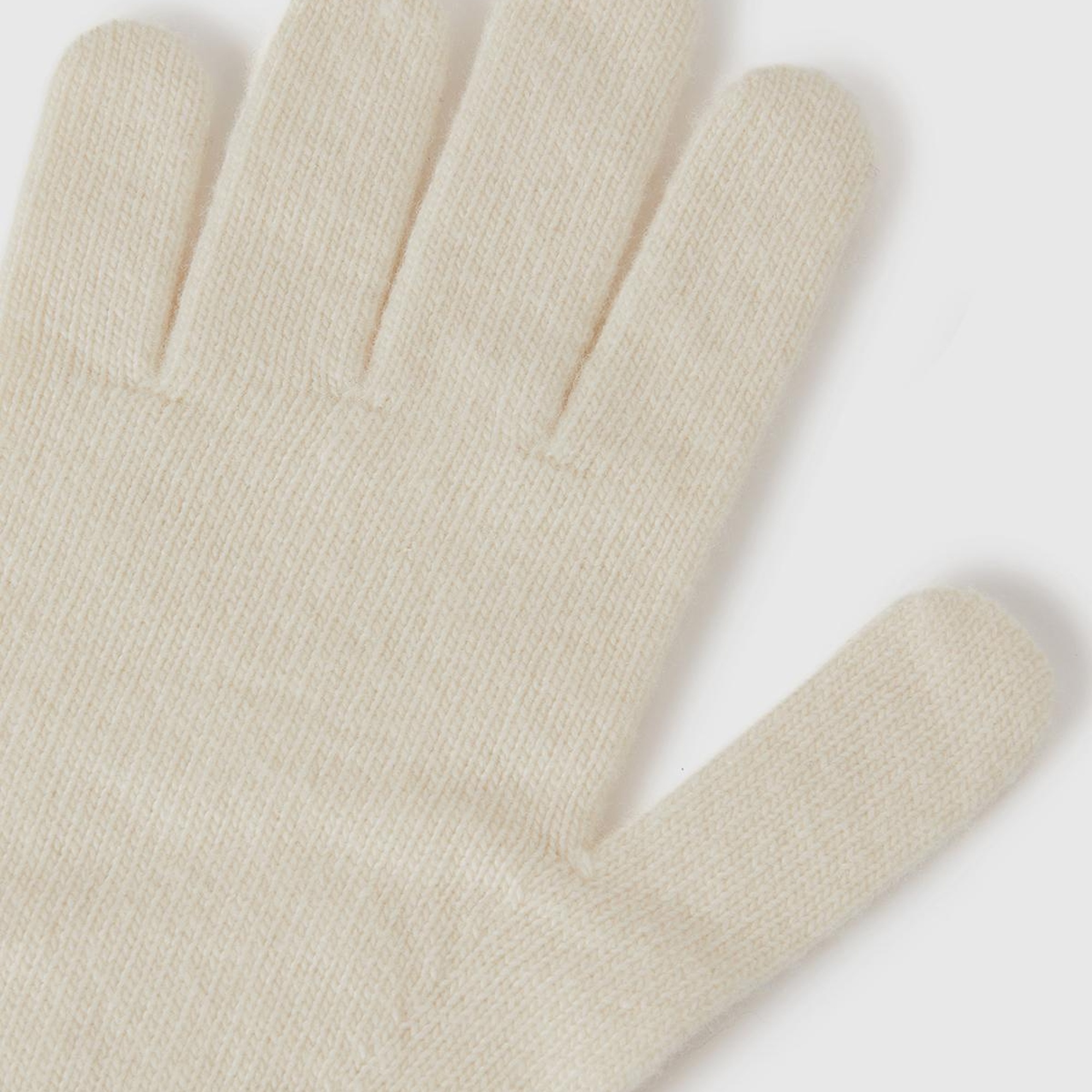 Kadın Krem %100 Yün Bilek Detaylı Düz Eldiven