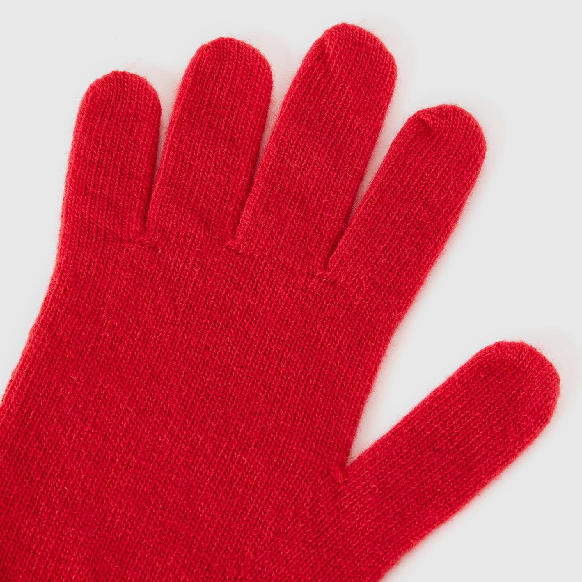 Kadın Kırmızı %100 Yün Bilek Detaylı Düz Eldiven