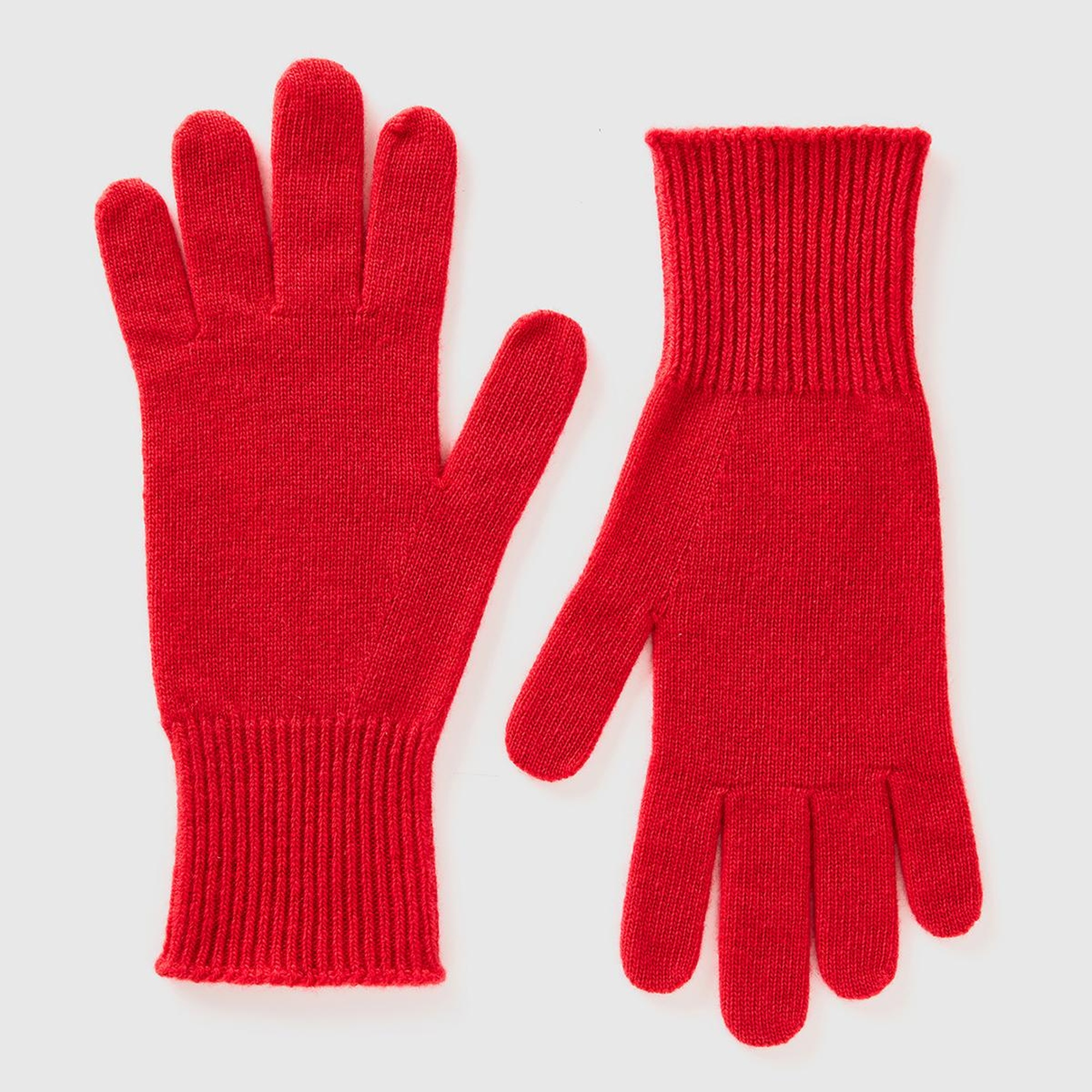 Kadın Kırmızı %100 Yün Bilek Detaylı Düz Eldiven