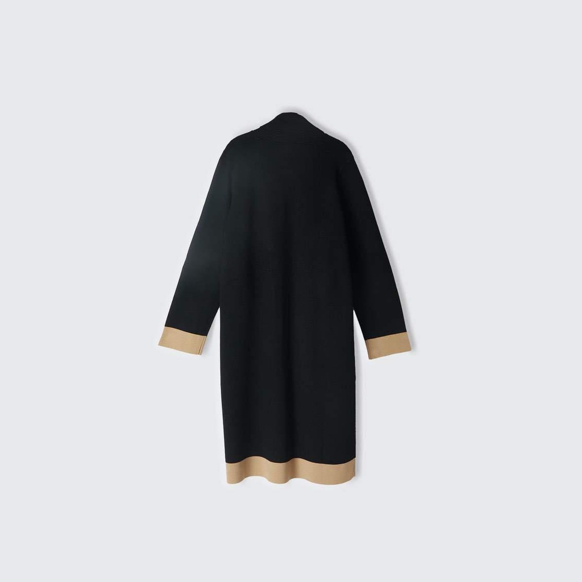 Kadın Siyah Viskoz Karışımlı Püsküllü Şal Yakalı Örme Hırka