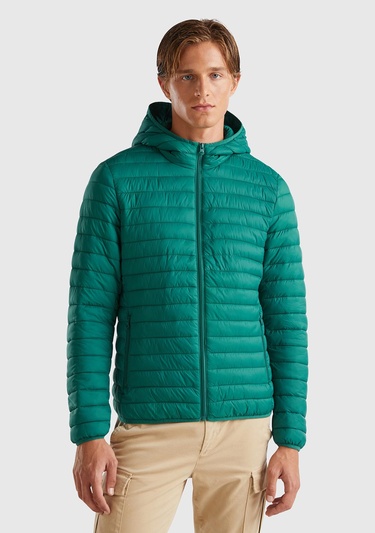  Erkek Koyu Yeşil Pufa Mont