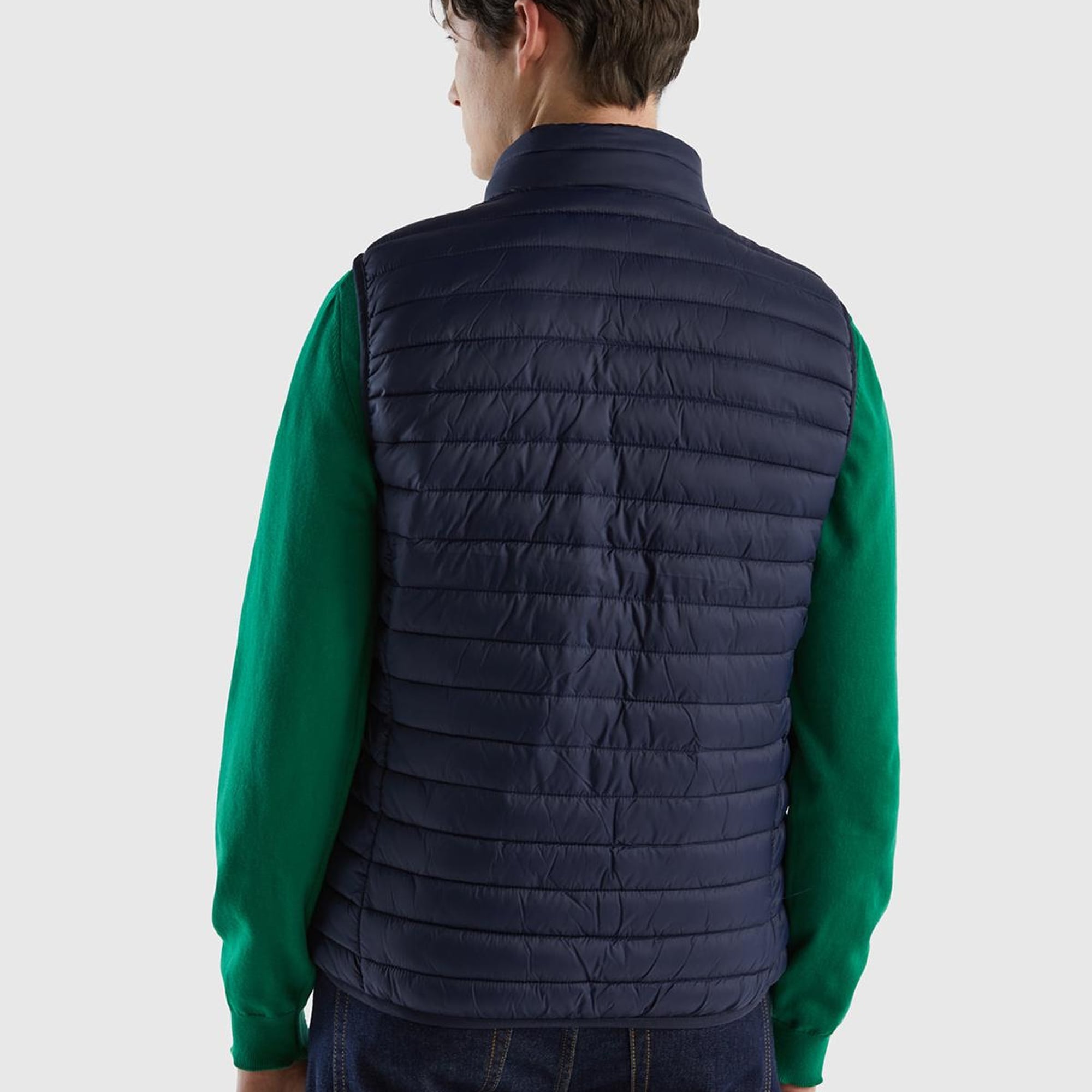 Erkek Lacivert Eco-Recyle Dolgulu Pufa Yelek