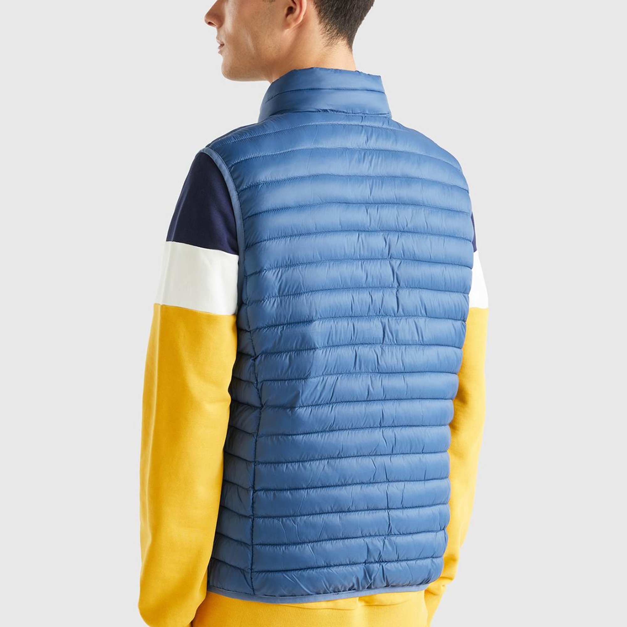 Erkek Mavi Eco-Recyle Dolgulu Pufa Yelek