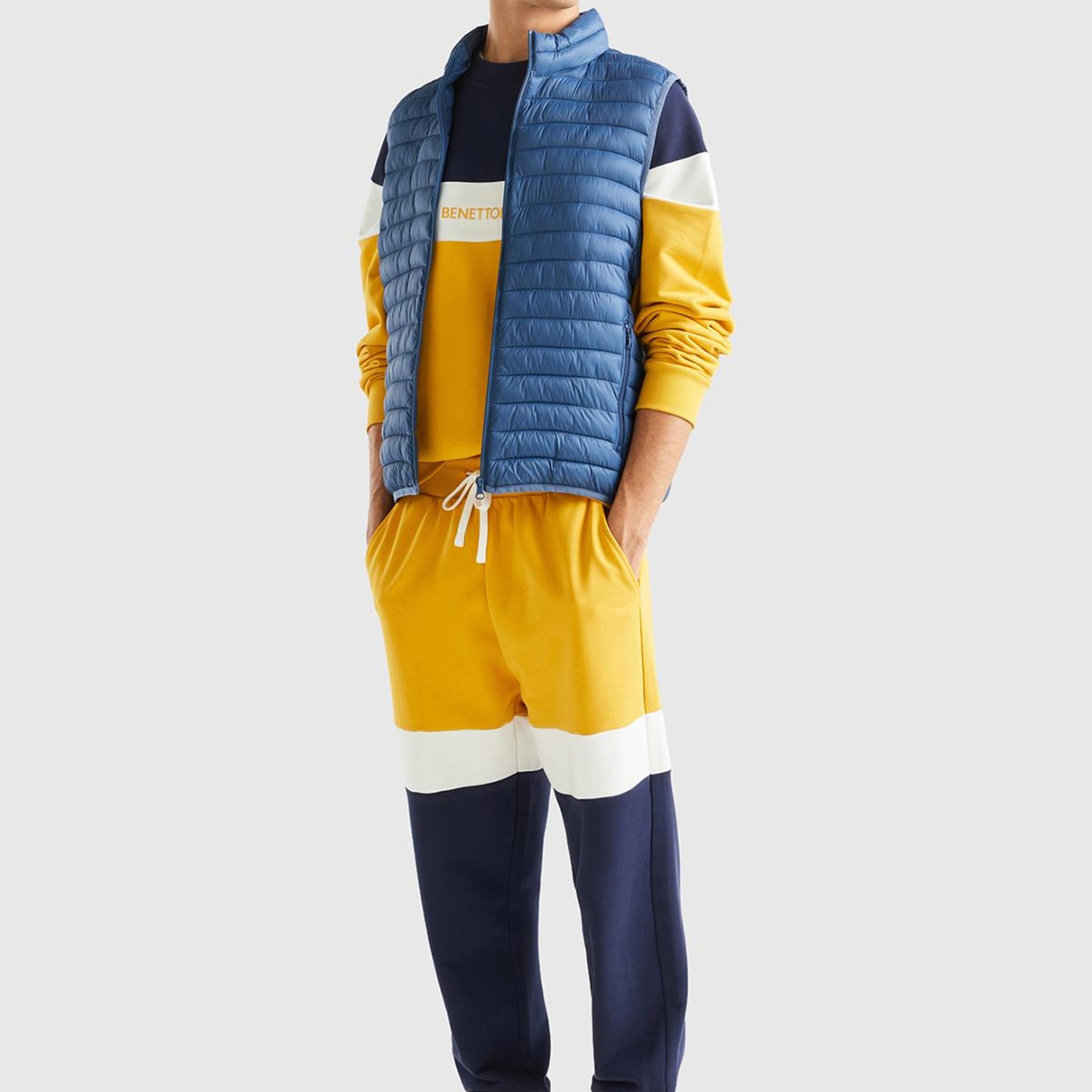 Erkek Mavi Eco-Recyle Dolgulu Pufa Yelek