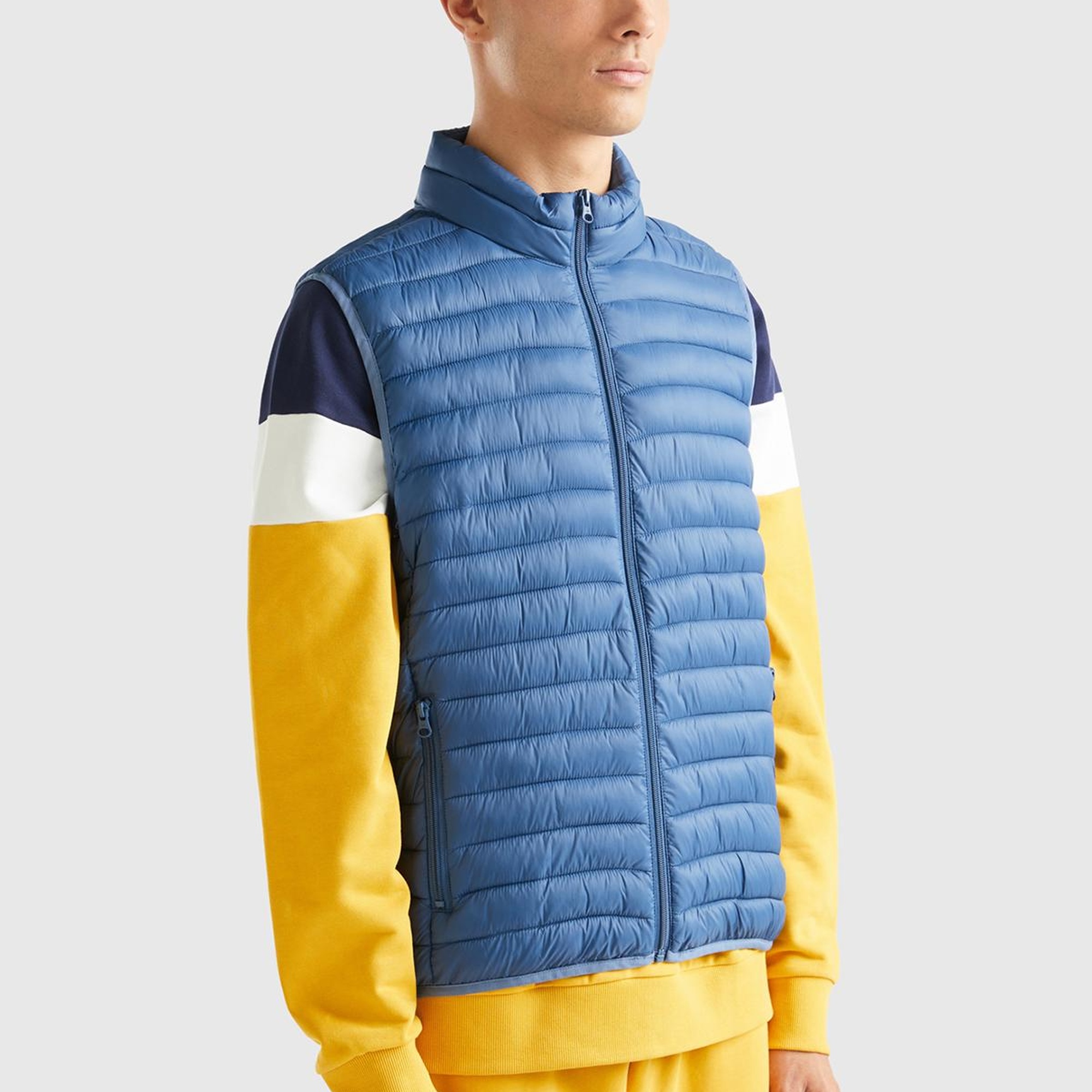 Erkek Mavi Eco-Recyle Dolgulu Pufa Yelek