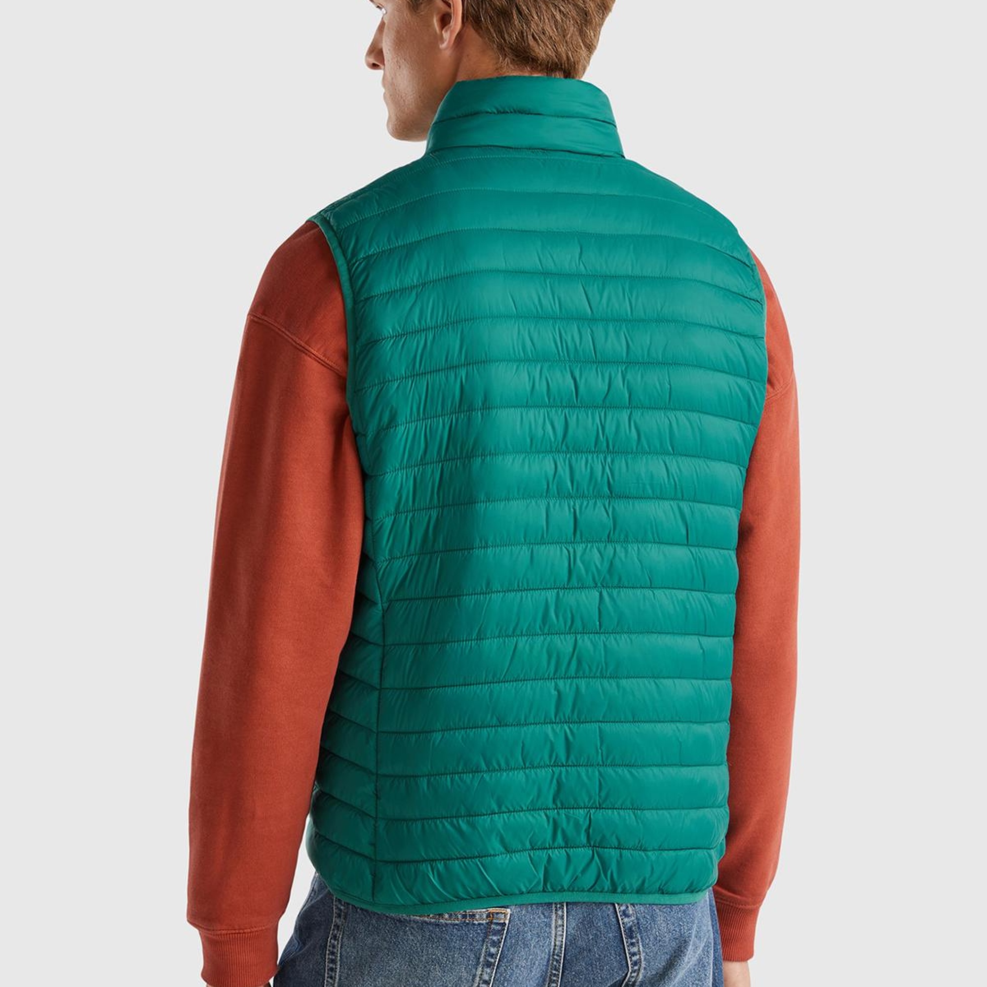 Erkek Koyu Yeşil Eco-Recyle Dolgulu Pufa Yelek