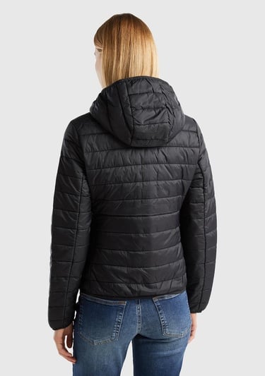  Kadın Siyah Recycled Polyester Dolgulu  Pufa Mont