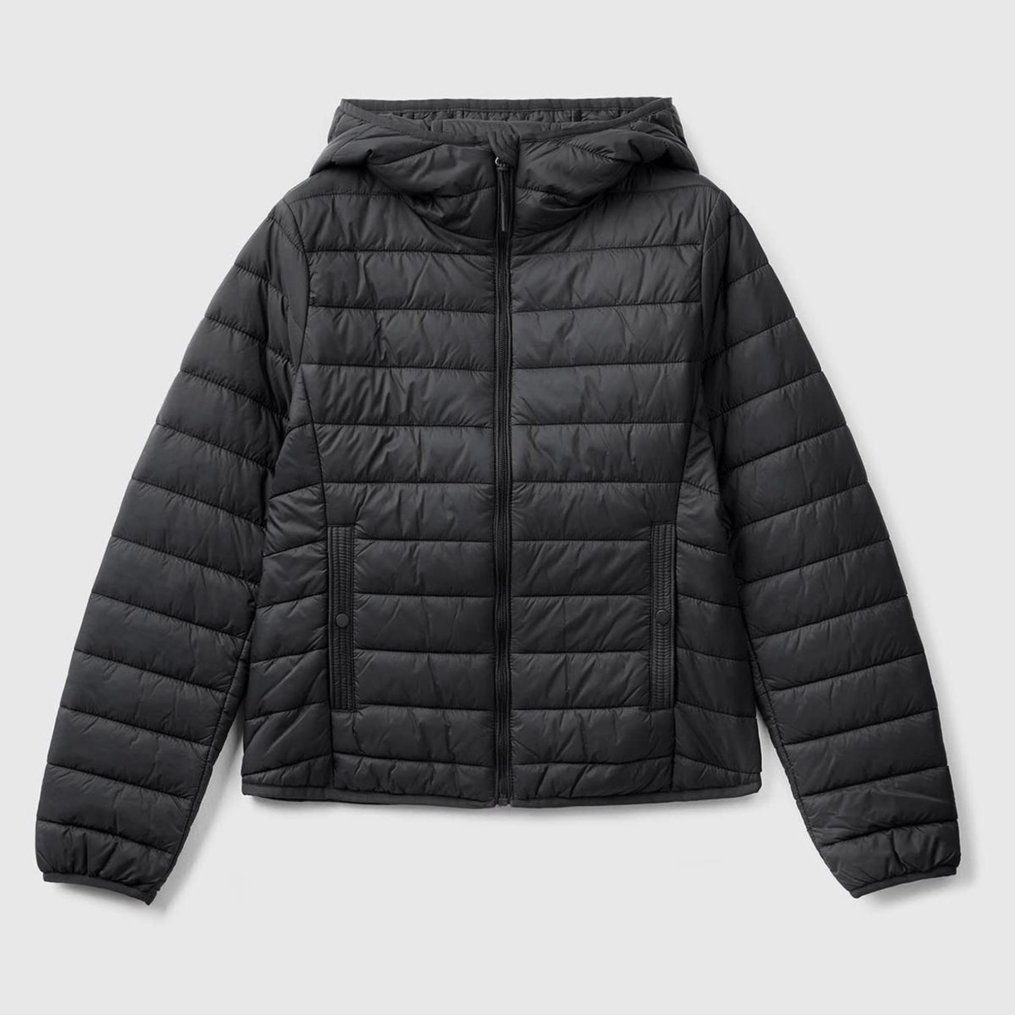 Kadın Siyah Recycled Polyester Dolgulu  Pufa Mont