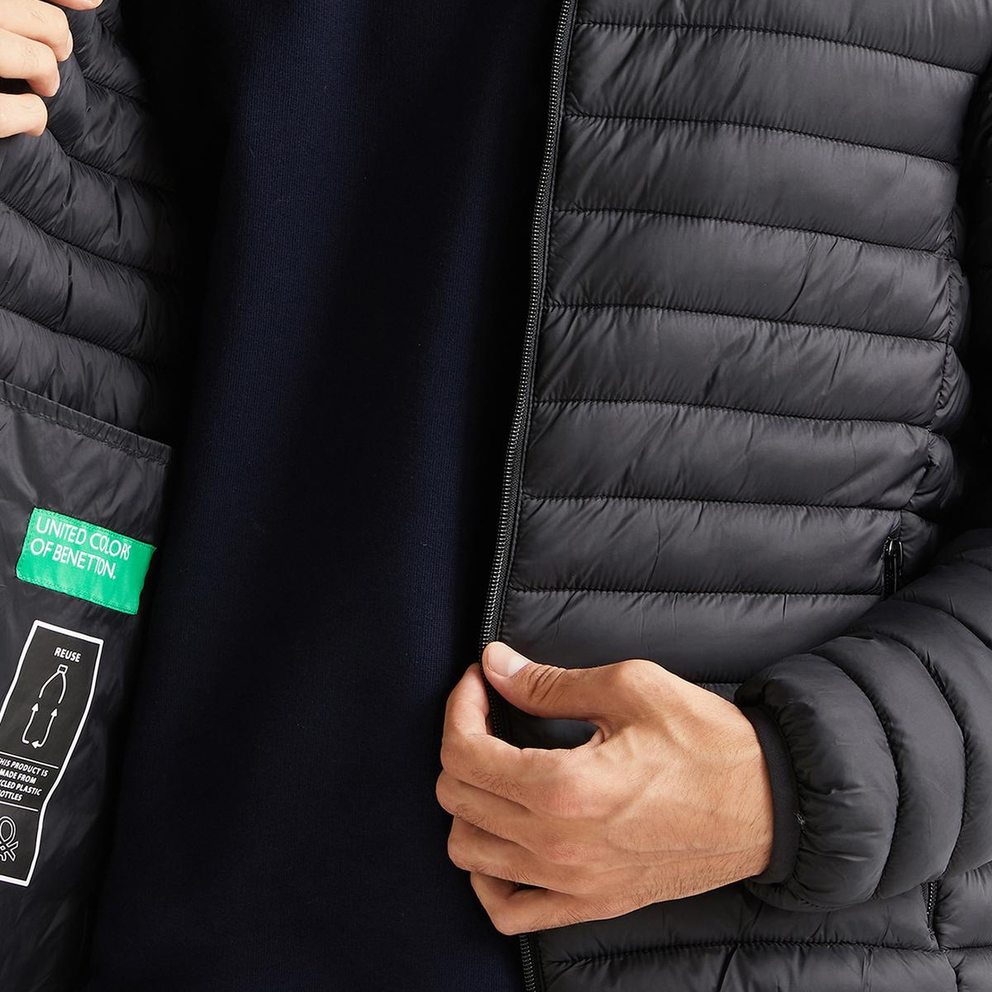 Erkek Siyah Pufa Mont