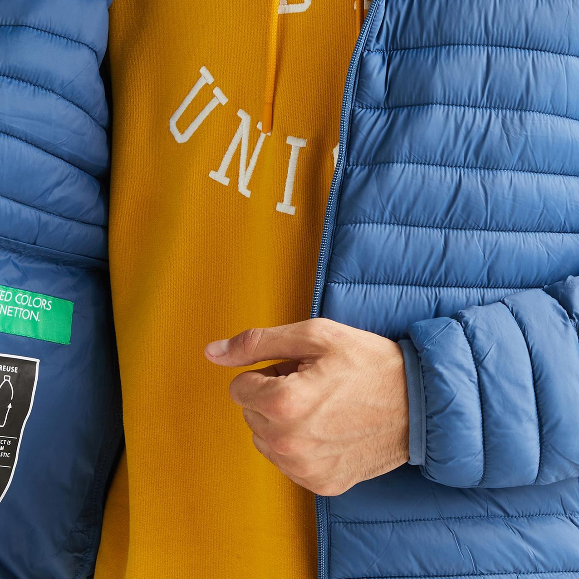 Erkek Mavi Pufa Mont