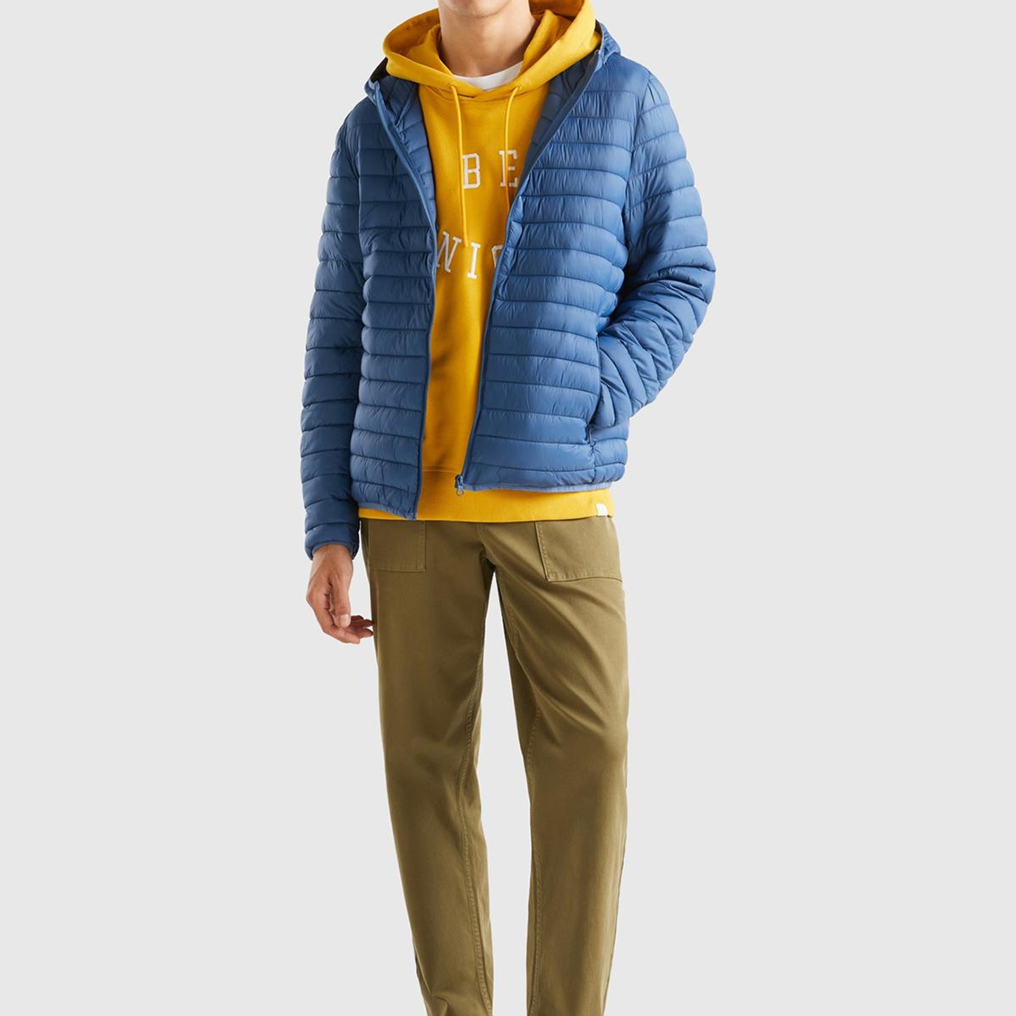 Erkek Mavi Pufa Mont