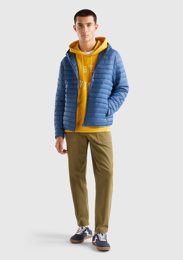 Erkek Mavi Pufa Mont