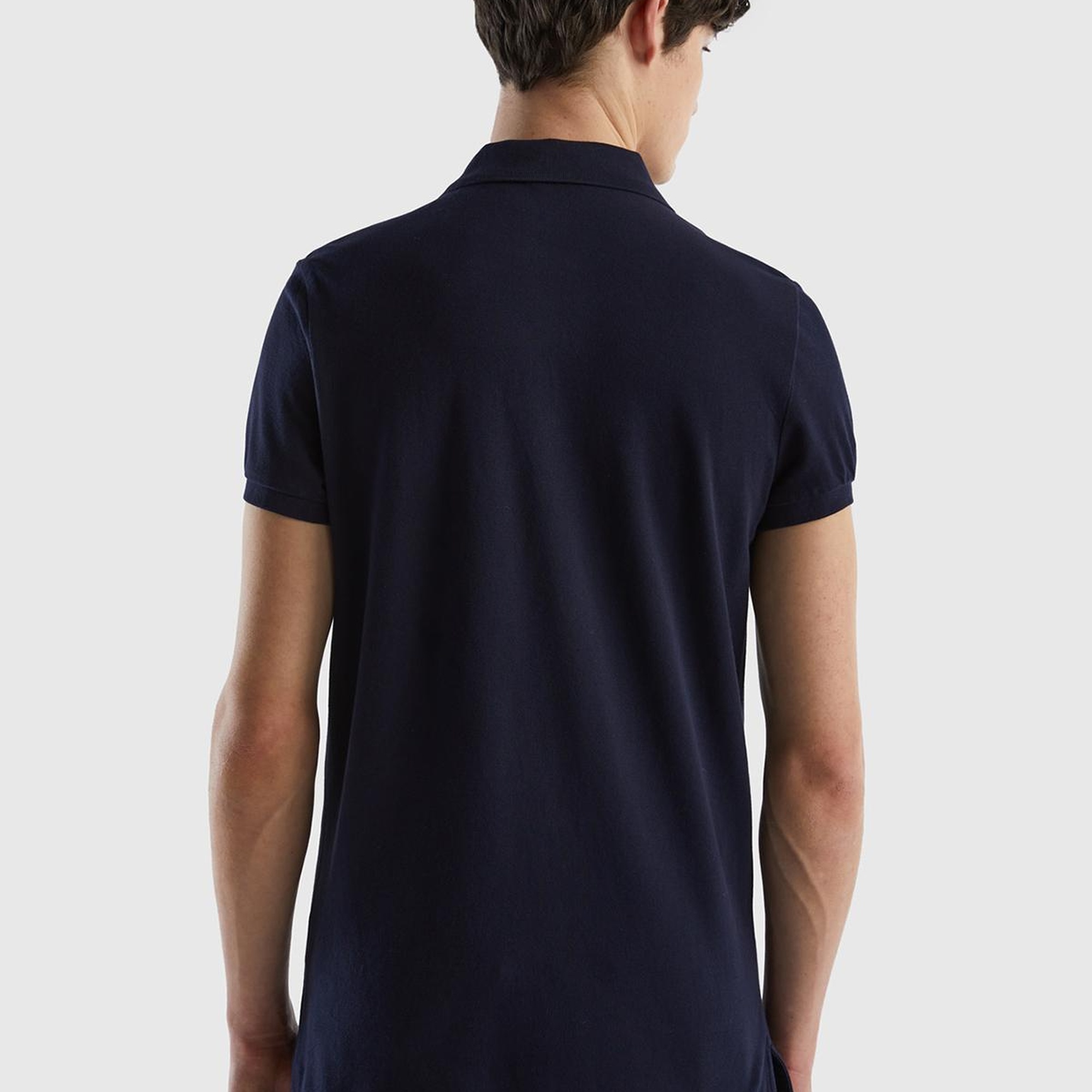 Erkek Koyu Lacivert Slim Fit Kısa Kollu Polo T-Shirt