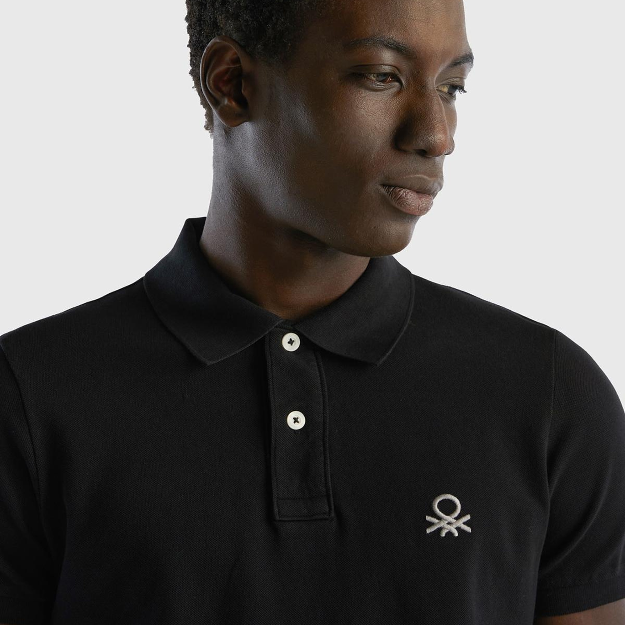 Erkek Siyah Slim Fit Kısa Kollu Polo T-Shirt