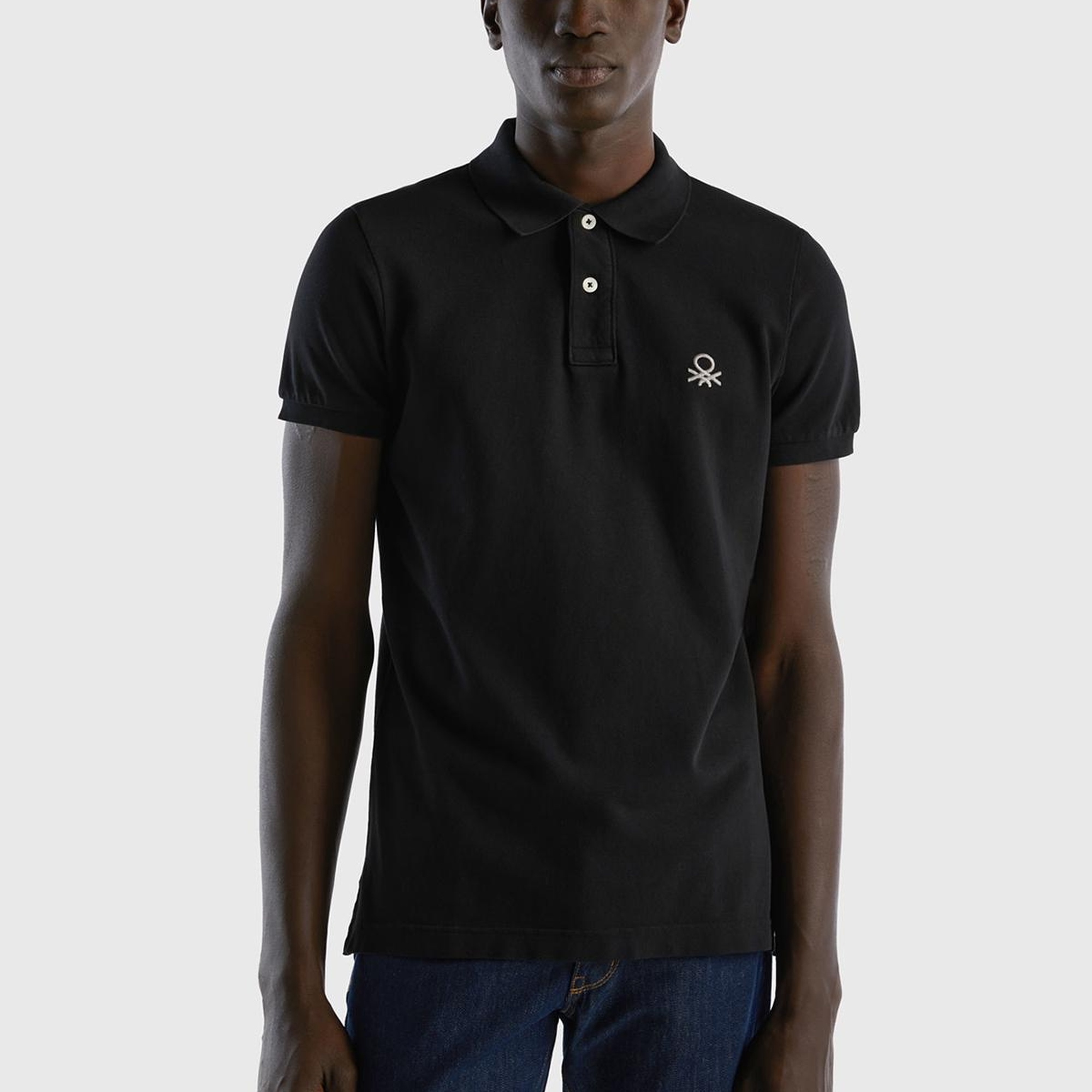 Erkek Siyah Slim Fit Kısa Kollu Polo T-Shirt