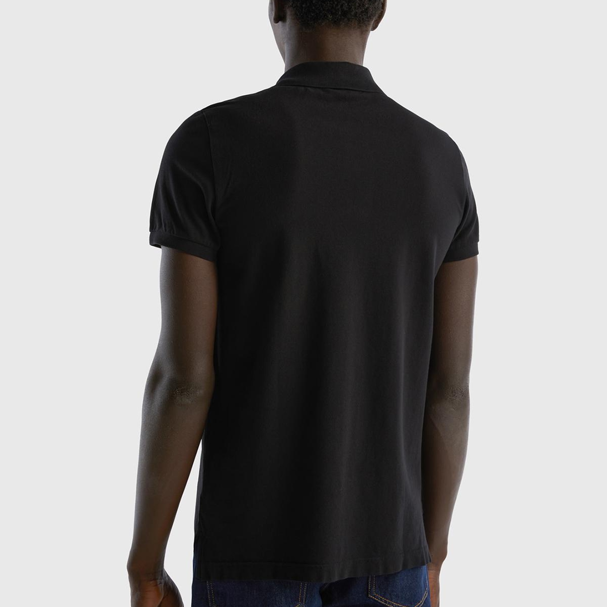 Erkek Siyah Slim Fit Kısa Kollu Polo T-Shirt