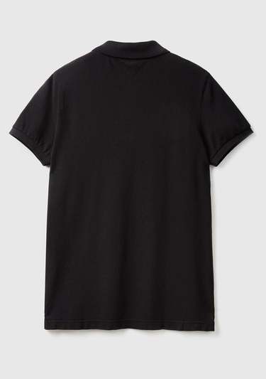  Erkek Siyah Slim Fit Kısa Kollu Polo T-Shirt