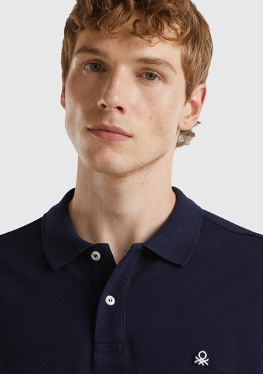  Erkek Lacivert Uzun Kol Polo T-Shirt