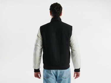  Erkek Siyah Yanları Cepli Önü Düğme Kapamalı Kolej Ceket