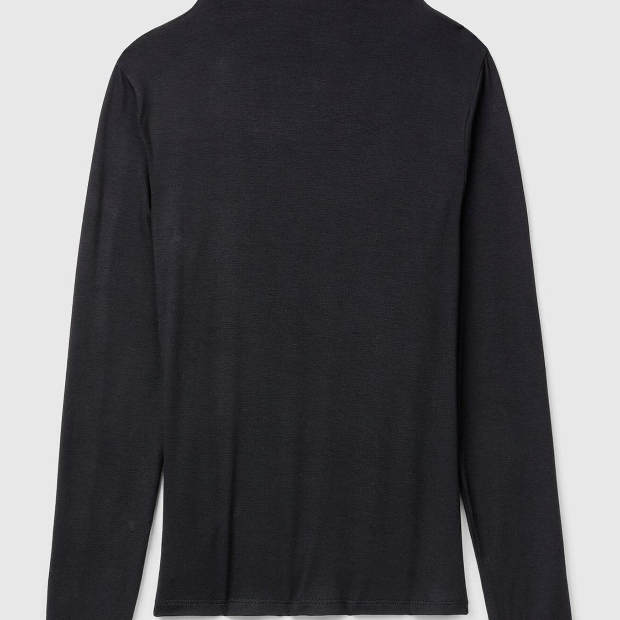 Kadın Siyah Modal Karışımlı Omzu Büzgü Detaylı Yarım Balıkçı Yaka Sweatshirt