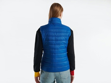  Kadın Gece Mavisi Recycled Polyester Dolgulu  Pufa Yelek