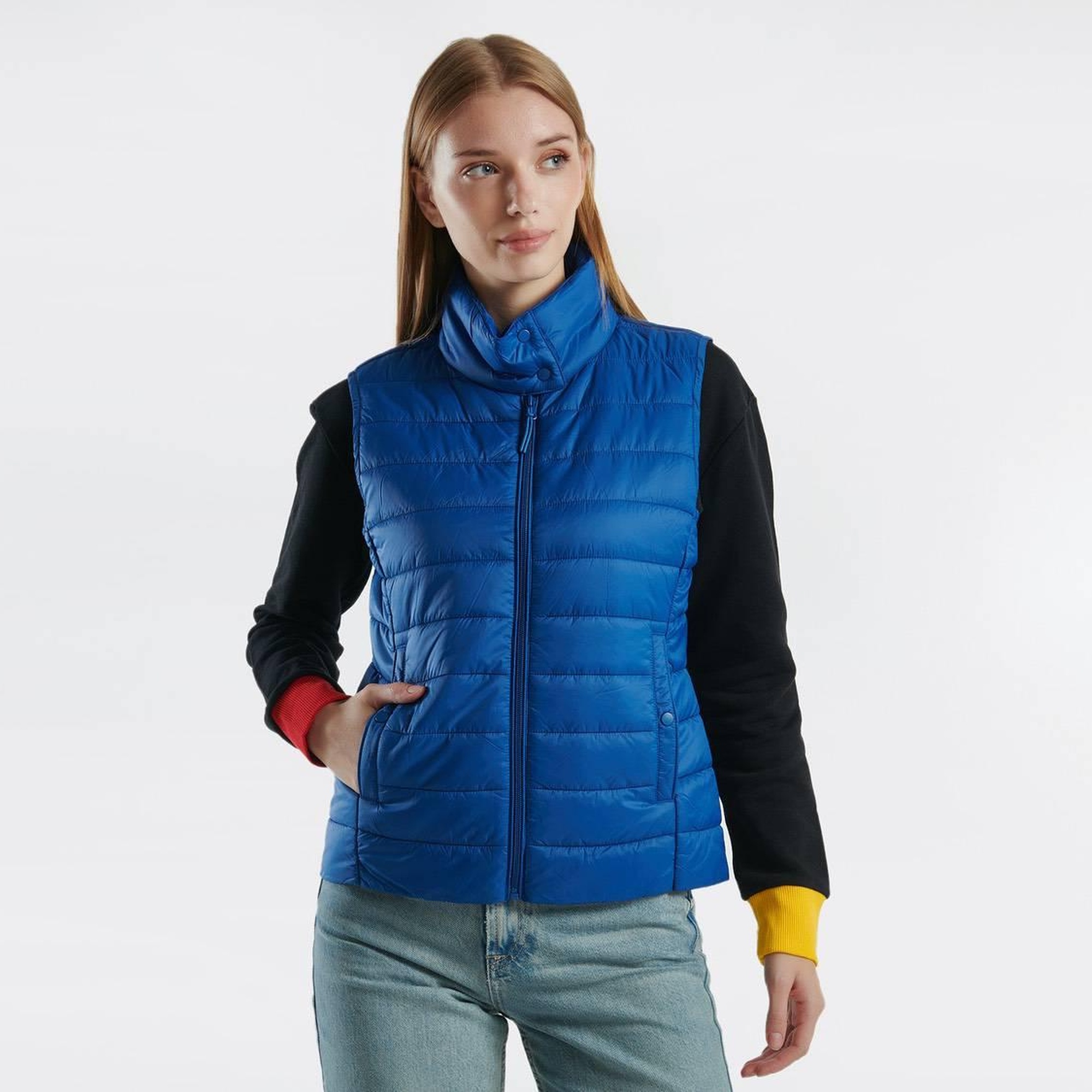 Kadın Gece Mavisi Recycled Polyester Dolgulu  Pufa Yelek