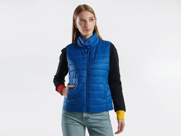  Kadın Gece Mavisi Recycled Polyester Dolgulu  Pufa Yelek